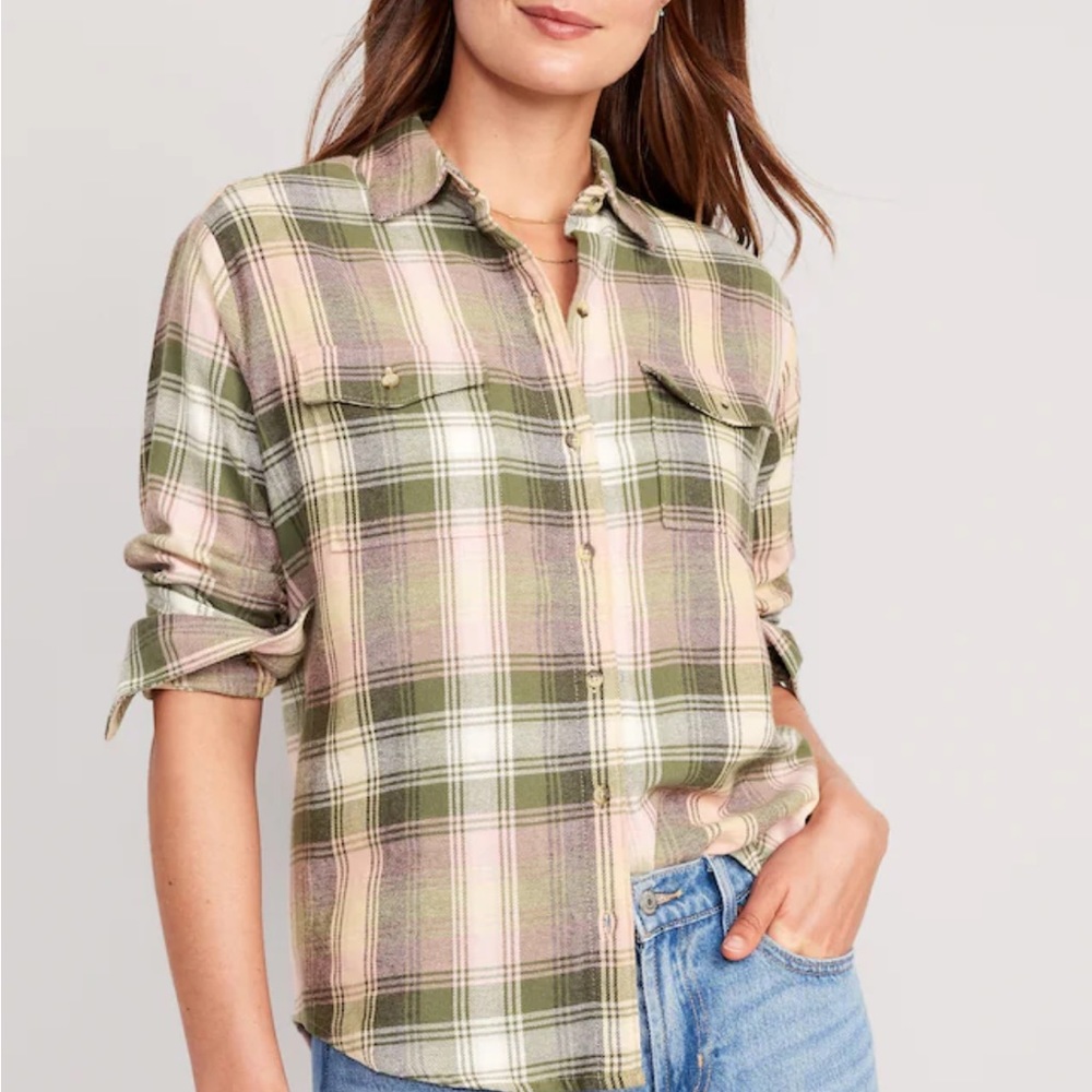 Loose flannel boyfriend shirt EUC